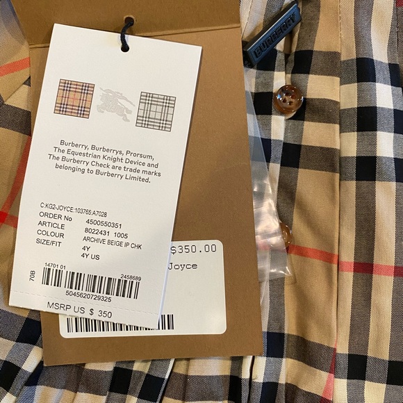 Burberry dress for girls